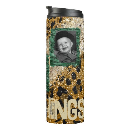 Aangepaste foto-leopard Zebra Pattern Thermosbeker (Geroteerd rechts)