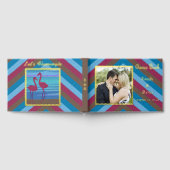 Aangepaste Foto Let's Flamingle Gold Folie Gestree Gastenboek (Volledig)