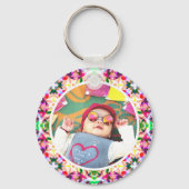 Aangepaste foto Leuk Roze Gelukkige Moederdag Keep Sleutelhanger (Achterkant)