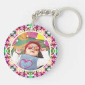 Aangepaste foto Leuk Roze Gelukkige Moederdag Keep Sleutelhanger (Achterkant)