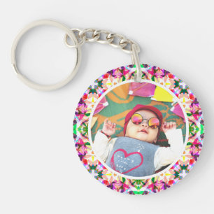 Aangepaste foto Leuk Roze Gelukkige Moederdag Keep Sleutelhanger