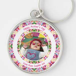 Aangepaste foto Leuk Roze Gelukkige Moederdag Keep Sleutelhanger