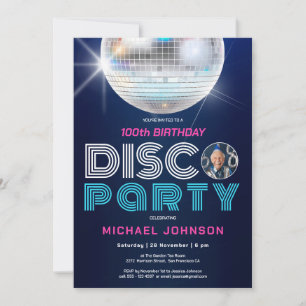 Aangepaste foto Leuke Disco Party Retro 100e Verja Kaart