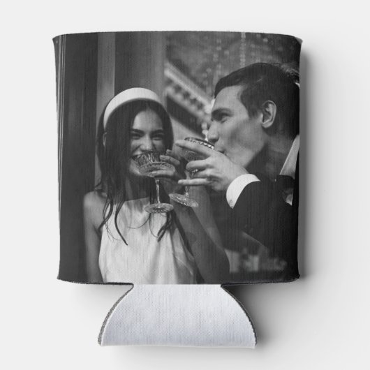 Aangepaste foto, leuke feiten minimalistische brui blikjeskoeler (Achterkant)