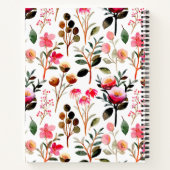 Aangepaste Foto Levendige Bloemen Grens Botanisch Notitieboek (Achterkant)