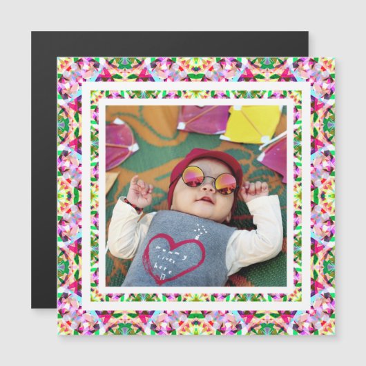 Aangepaste foto Levendige Roze Gelukkig Groen Moed (Voorkant / Achterkant)