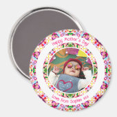 Aangepaste foto Levendige Roze Gelukkig Groen Moed Magneet (Voorkant / Achterkant)