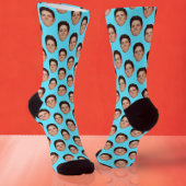 Aangepaste foto-lichtblauwe crèches sokken