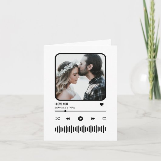 Aangepaste foto liedjes afspeellijst stel Valentij Kaart (Voorkant)