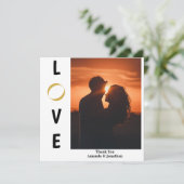 Aangepaste foto liefde platte bedankkaart (Staand voorkant)
