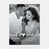 Aangepaste foto Liefde Script bruiloft Acryl Bord (Voorkant)