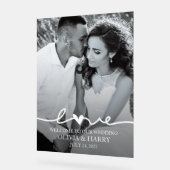 Aangepaste foto Liefde Script bruiloft Acryl Bord (Hoek)