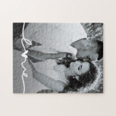 Aangepaste foto Liefde Script bruiloft Legpuzzel (Horizontaal)