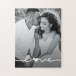 Aangepaste foto Liefde Script bruiloft Legpuzzel<br><div class="desc">Voeg uw aangepaste foto toe aan deze moderne puzzel met een elegant handgeschreven liefdesscript. Een perfect cadeau voor jezelf,  vrienden en familie.</div>