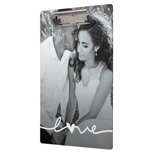 Aangepaste foto Liefde Script Wedding Planner Klembord (Links)