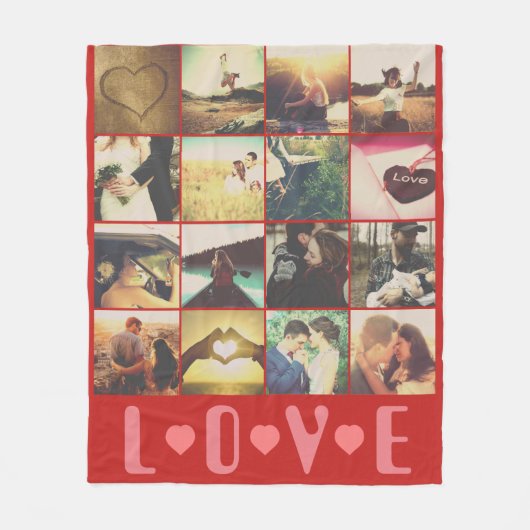 Aangepaste foto liefde sjabloon fleece deken (Voorkant)