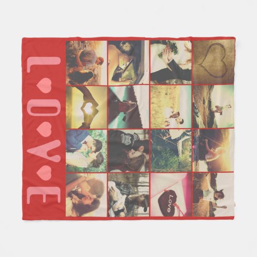 Aangepaste foto liefde sjabloon fleece deken (Voorkant (Horizontaal))