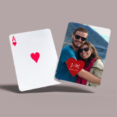 Aangepaste foto-liefdeshart initialen modern pokerkaarten