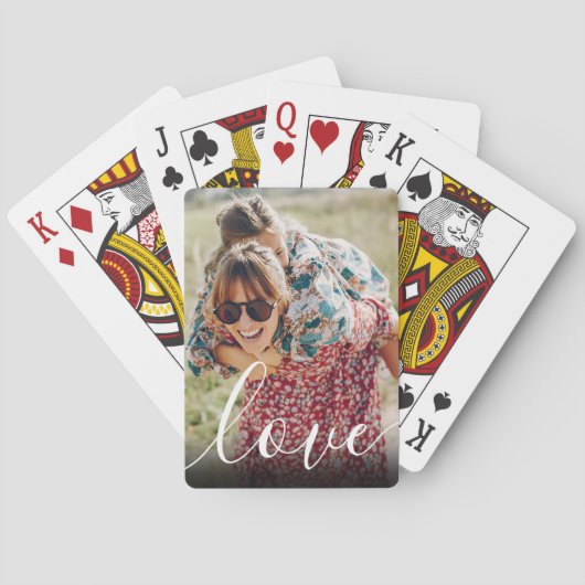 Aangepaste foto-liefdesscript pokerkaarten (Achterkant)