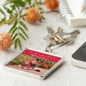 Aangepaste foto-Lijst - Grote Premium-Sleutelhange Sleutelhanger (Zijkant)