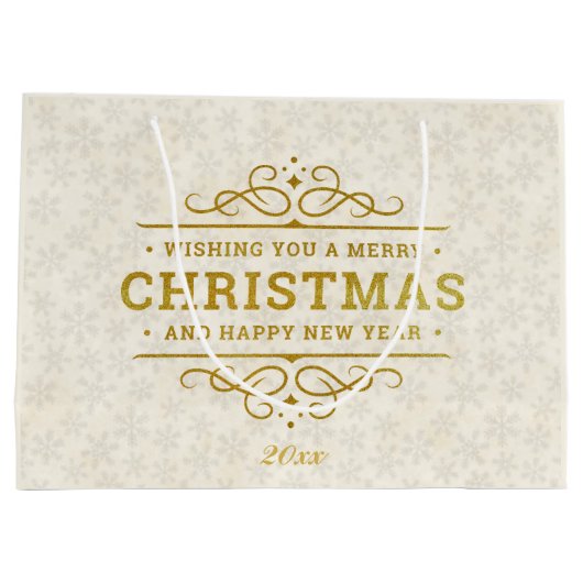 Aangepaste foto Lijst Vrolijk kerstfeest & Nieuwja Groot Cadeauzakje (Achterkant)