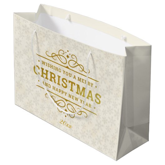 Aangepaste foto Lijst Vrolijk kerstfeest & Nieuwja Groot Cadeauzakje (Achterkant Gekanteld)