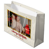 Aangepaste foto Lijst Vrolijk kerstfeest & Nieuwja Groot Cadeauzakje (Voorkant Gekanteld)