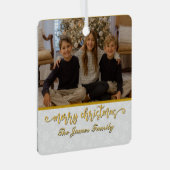 Aangepaste foto Lijst Vrolijk kerstfeest & Nieuwja Metalen Ornament (Voorkant Rechts)