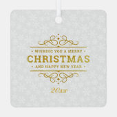 Aangepaste foto Lijst Vrolijk kerstfeest & Nieuwja Metalen Ornament (Achterkant)