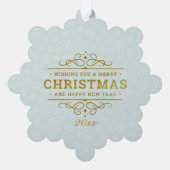 Aangepaste foto Lijst Vrolijk kerstfeest & Nieuwja Ornament Kaart (Achterkant)