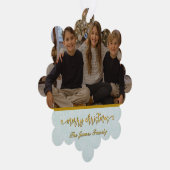 Aangepaste foto Lijst Vrolijk kerstfeest & Nieuwja Ornament Kaart (Rechts)