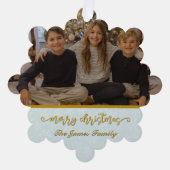 Aangepaste foto Lijst Vrolijk kerstfeest & Nieuwja Ornament Kaart (Voorkant)