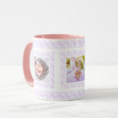 Aangepaste foto Lila Patroon Moederdag Moeder Mama Mok (Voorkant links)