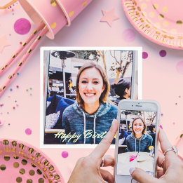 Aangepaste foto-Logo Art Slogan Standard Cocktail Servet