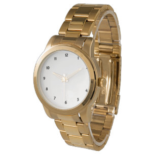 Aangepaste foto-Logo Art-tekst met overmaat gouden Horloge