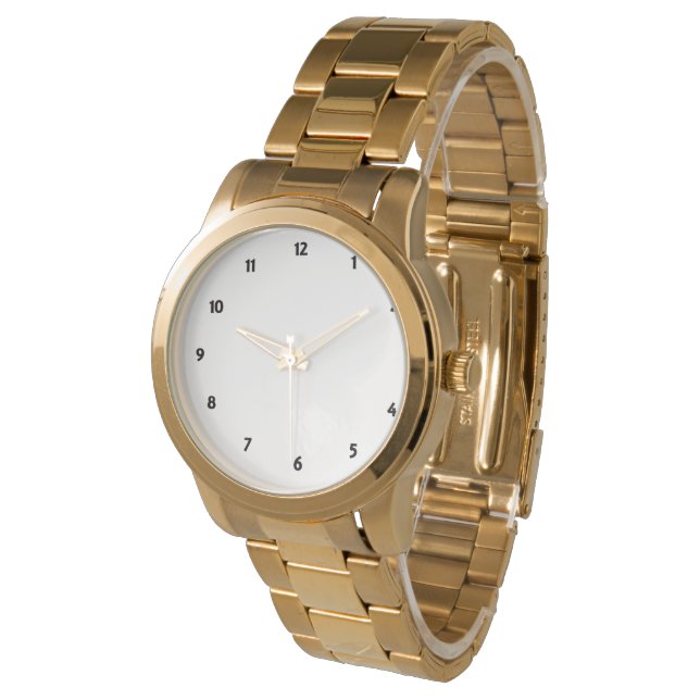 Aangepaste foto-Logo Art-tekst met overmaat gouden Horloge (Gekanteld)