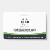 Aangepaste foto Logo Barcode werknemer Groen bedri Badge (Achterkant)