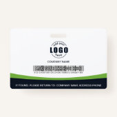 Aangepaste foto Logo Barcode werknemer Groen bedri Badge (Achterkant)