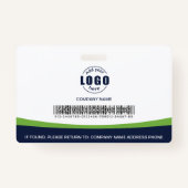 Aangepaste foto Logo Barcode werknemer Groen bedri Badge (Achterkant)