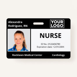 Aangepaste foto Logo Black Medical Employee-ID Badge