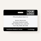 Aangepaste foto Logo Black Medical Employee-ID Badge (Achterkant)