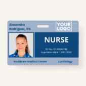 Aangepaste foto Logo Blue Medical Employee-ID Badge (Voorkant)