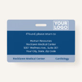 Aangepaste foto Logo Blue Medical Employee-ID Badge (Achterkant)