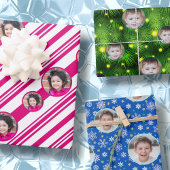 Aangepaste foto-Logo Candy Cane Snowflake Kerstmis Inpakpapier Vel