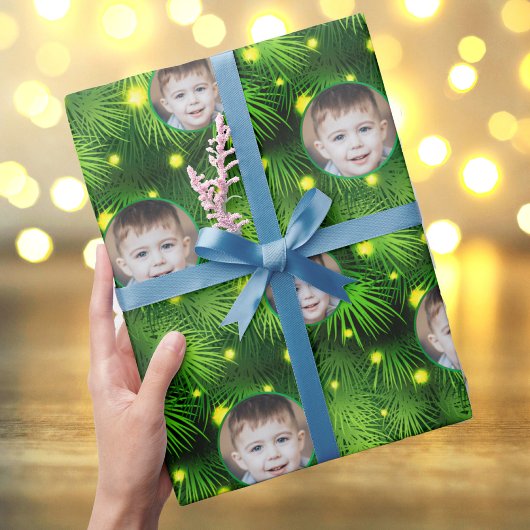 Aangepaste foto-Logo Candy Cane Snowflake Kerstmis Inpakpapier Vel