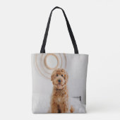 Aangepaste foto logo dagelijkse carry cadeau tote bag (Achterkant)