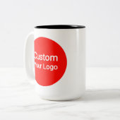 Aangepaste foto & logo | Gepersonaliseerd Tweekleurige Koffiemok (Voorkant links)