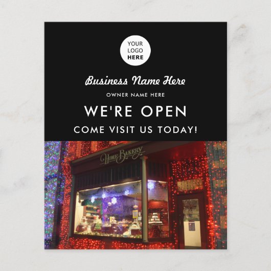 Aangepaste foto Logo Grote opening Bakkerij Zwart Flyer (Voorkant)