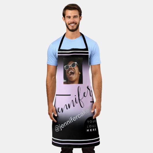 Aangepaste foto-Logo Koffie Winkelrestaurant Pub R Schort (Gedragen)