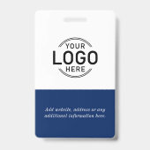 Aangepaste Foto Logo Modern Stijlvol Navy Blauw Wi Badge (Achterkant)